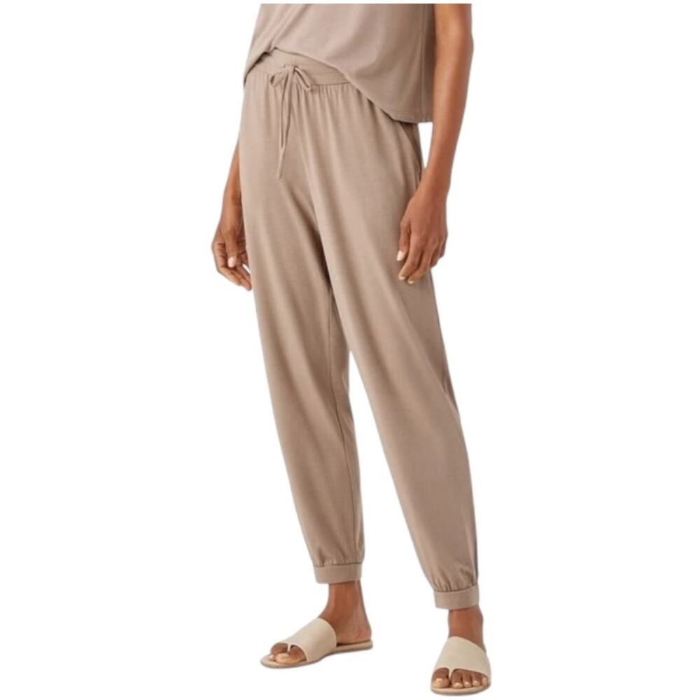 Eileen Fisher NWT Fine Jersey Jogger Pants Easy Fit Ankle Length Barley Size XS - Picture 1 of 10